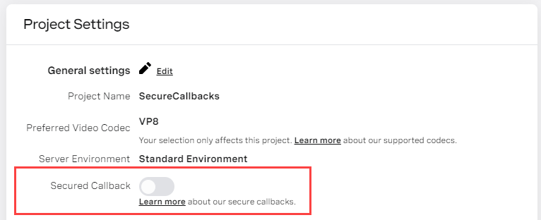 Project Settings