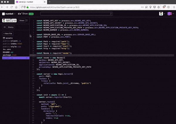 Click Console button on Glitch status window 