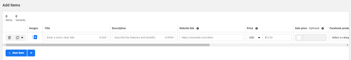 Add a item manually - before