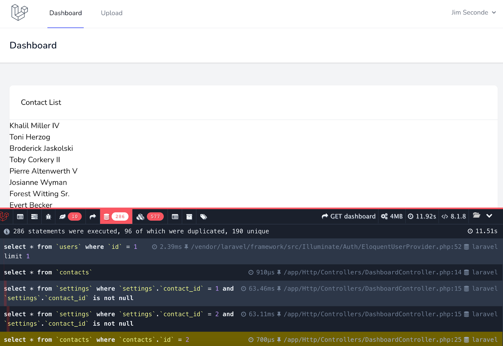 A boilerplate dashboard with an upsetting amount of queries