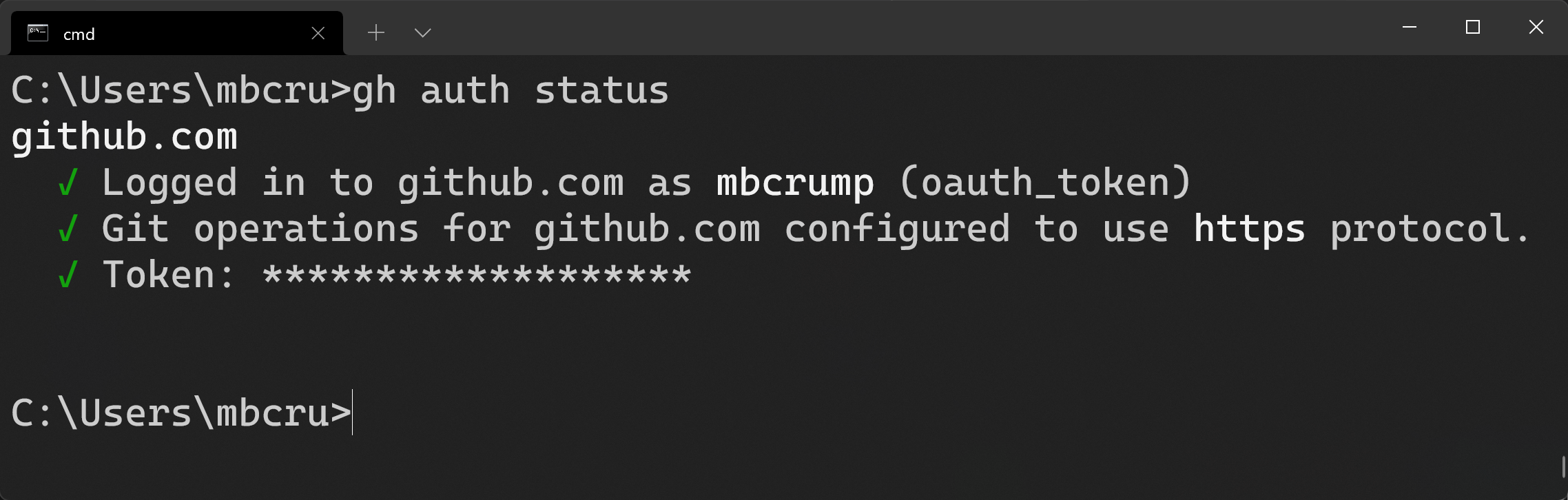 GitHub Authentication Status
