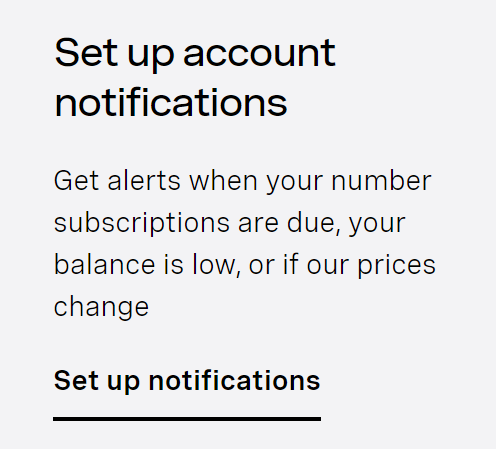 Set up account notifications