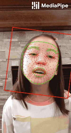 Face landmarks visualization from MediaPipe