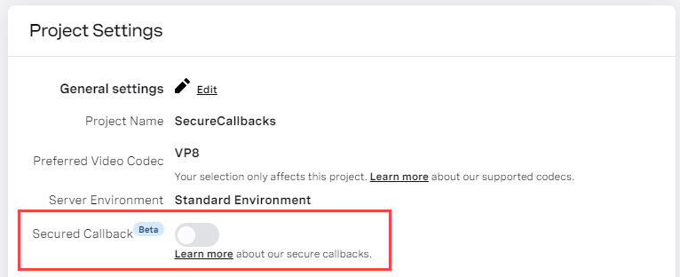 Project Settings