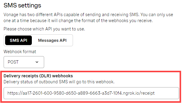 SMS Settings