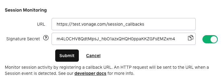 Session monitoring