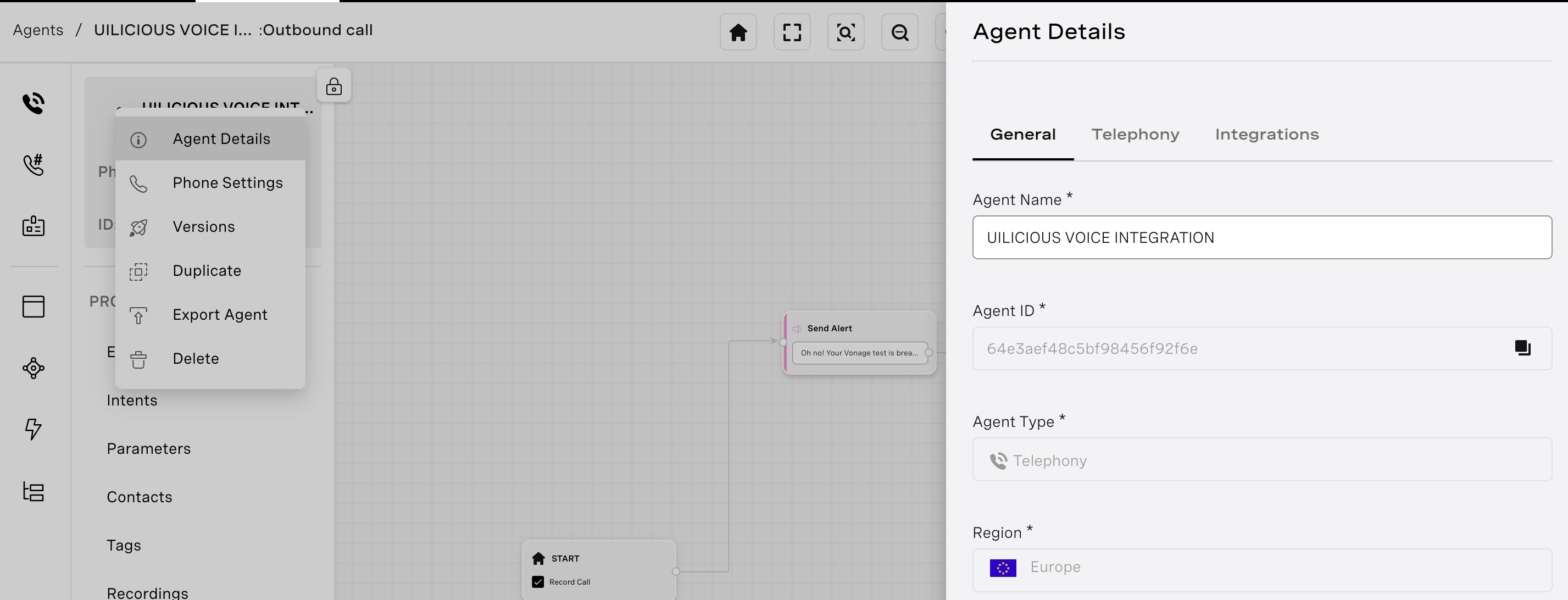 AI Studio Agent Details