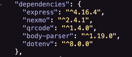 dependency list