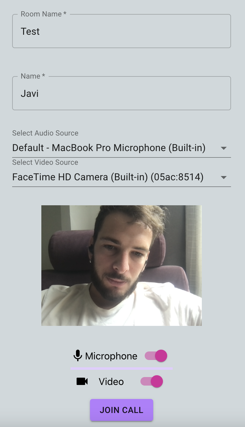 Screenshot of waiting room on mobile device