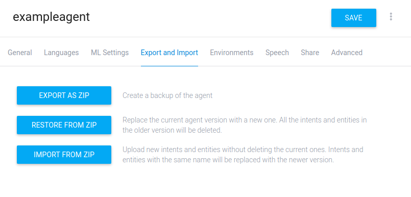 Import settings