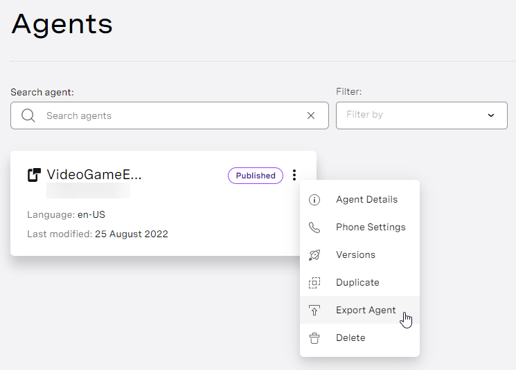 Export Agent Option