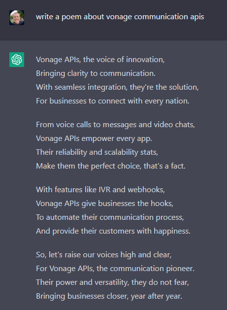 Write a poem about Vonage
