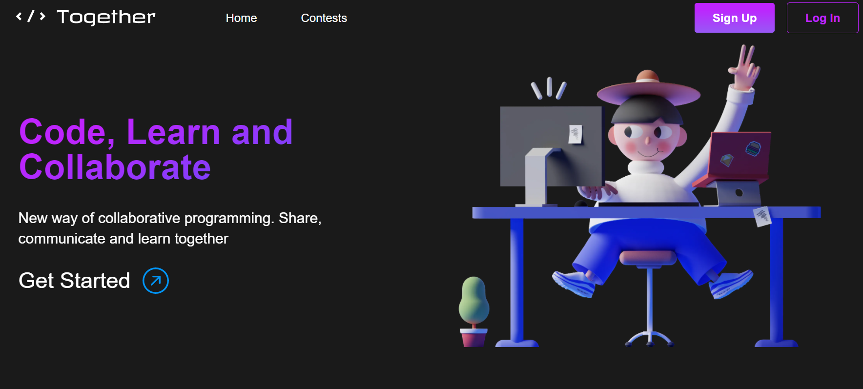 CodeTogether application homepage