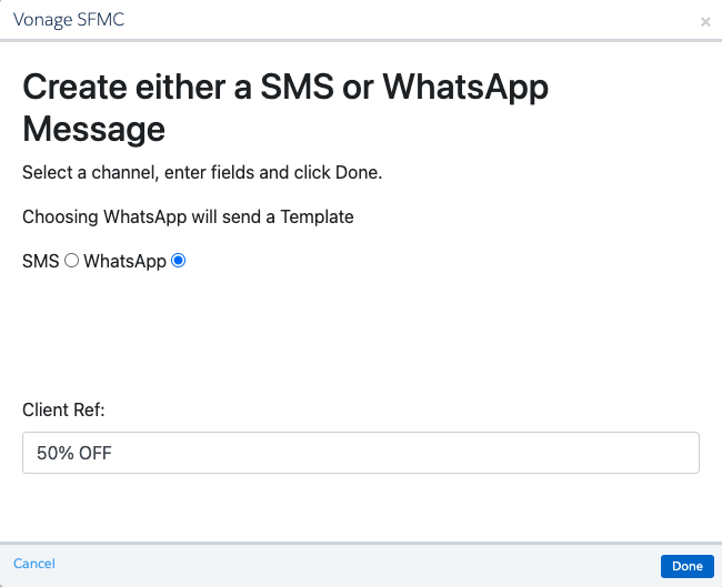 Vonage SFMC
