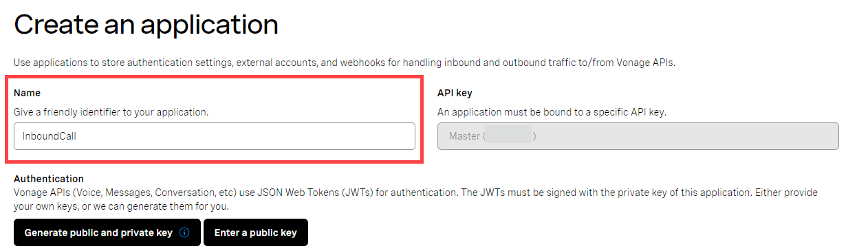 Creating the application