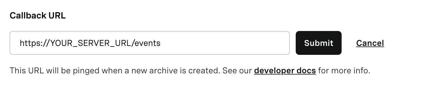 Callback URL