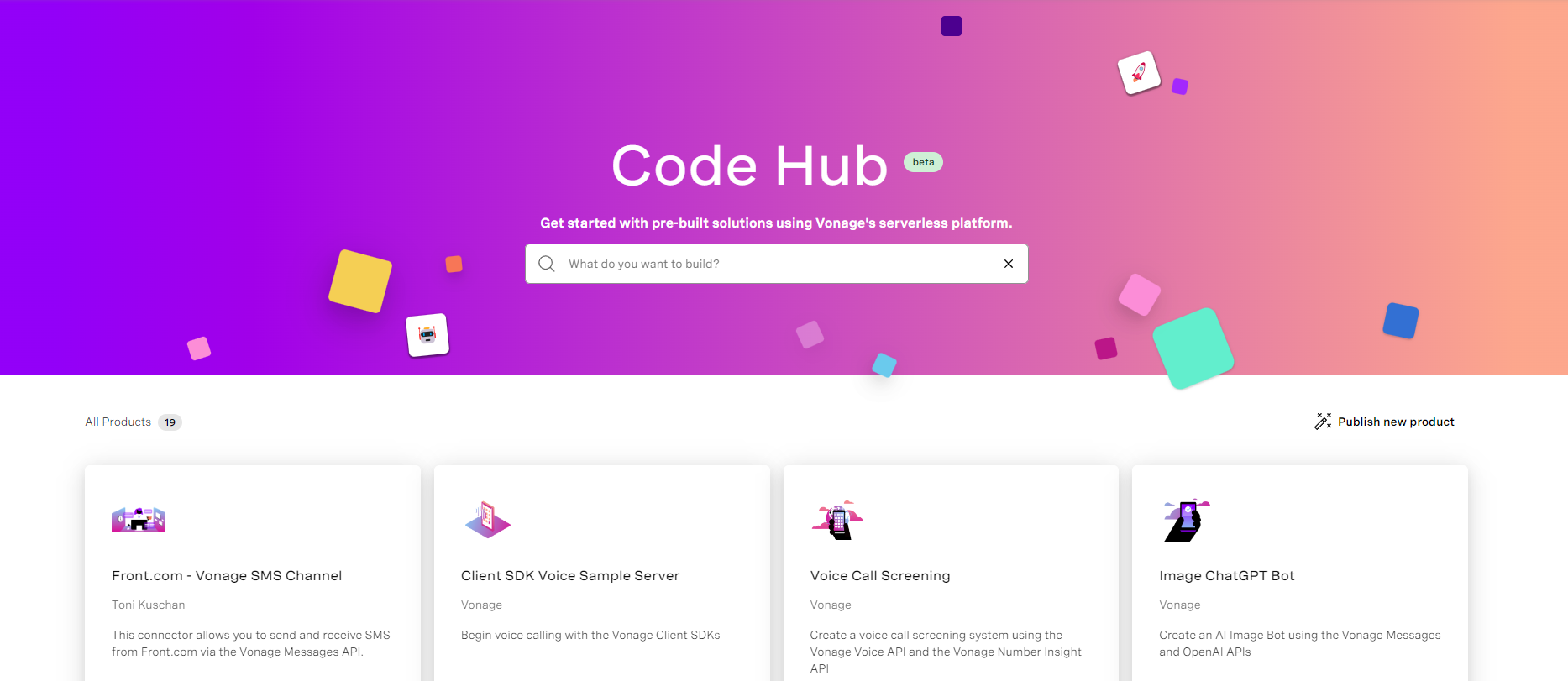 Code Hub Main Menu