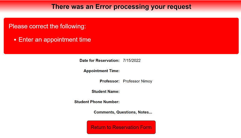 Error page
