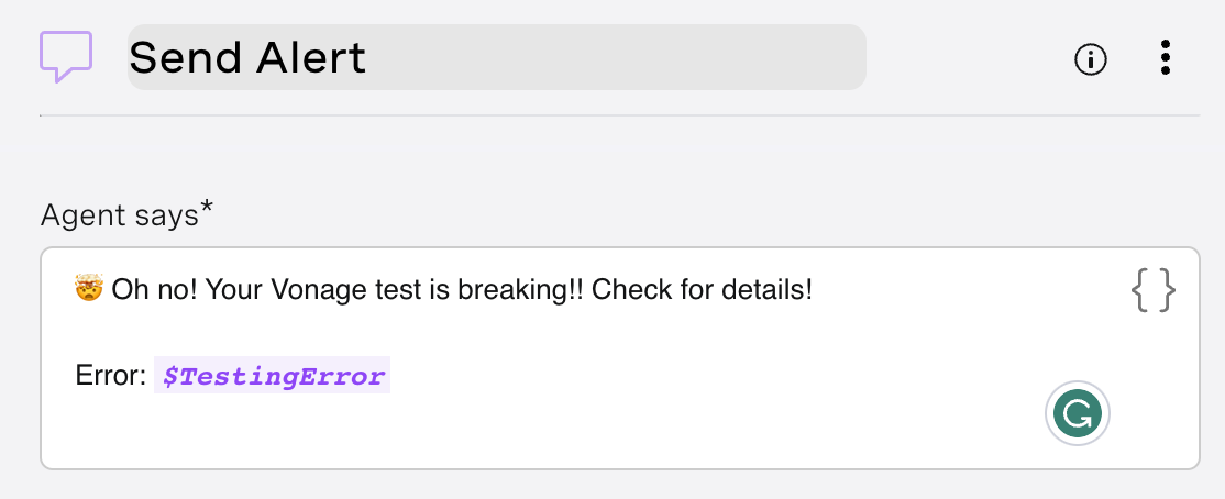 Send Alert Node in AI Studio