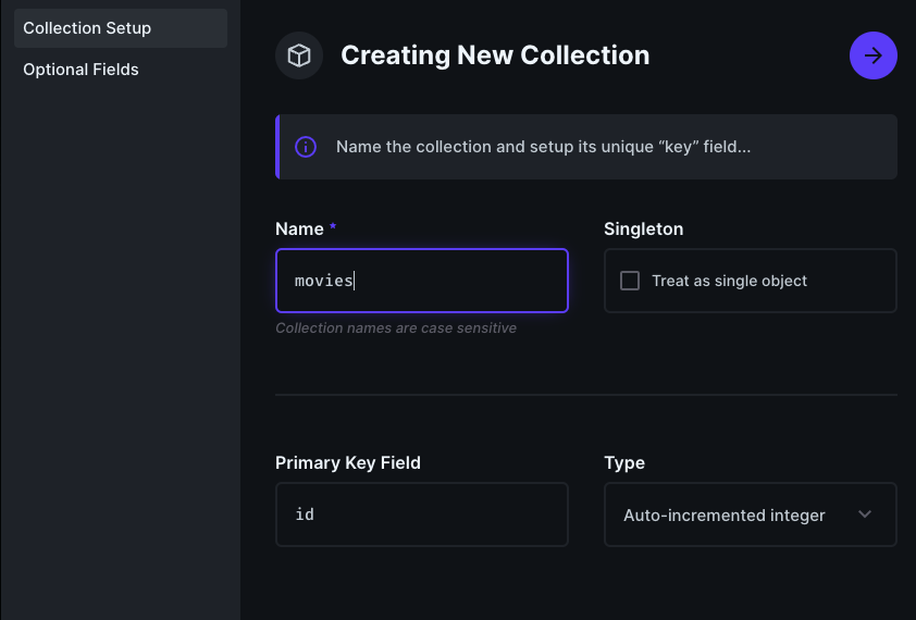 Creating a new collection