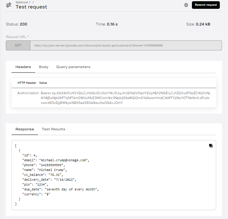 Resent Webhook Request