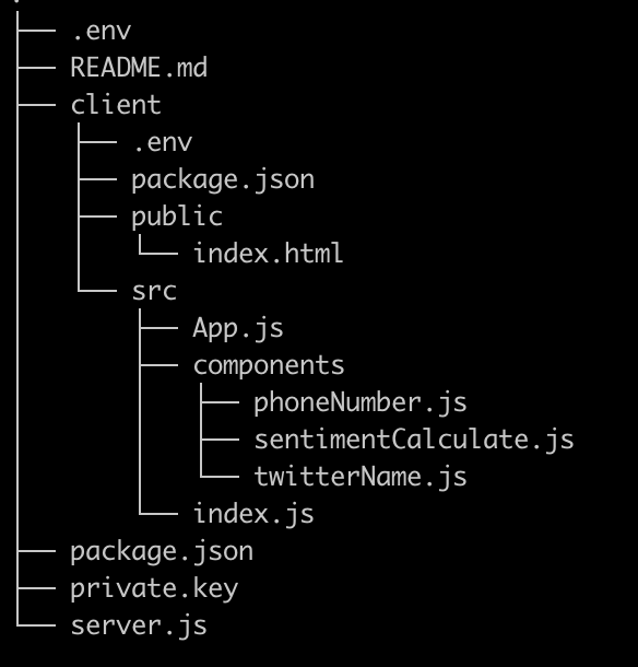 Structure of folders and files