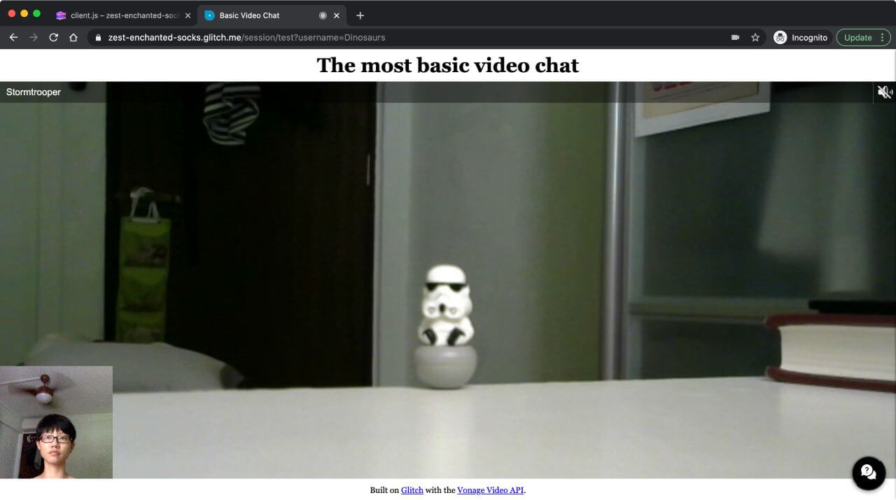 Hover over a video stream to see the stream name