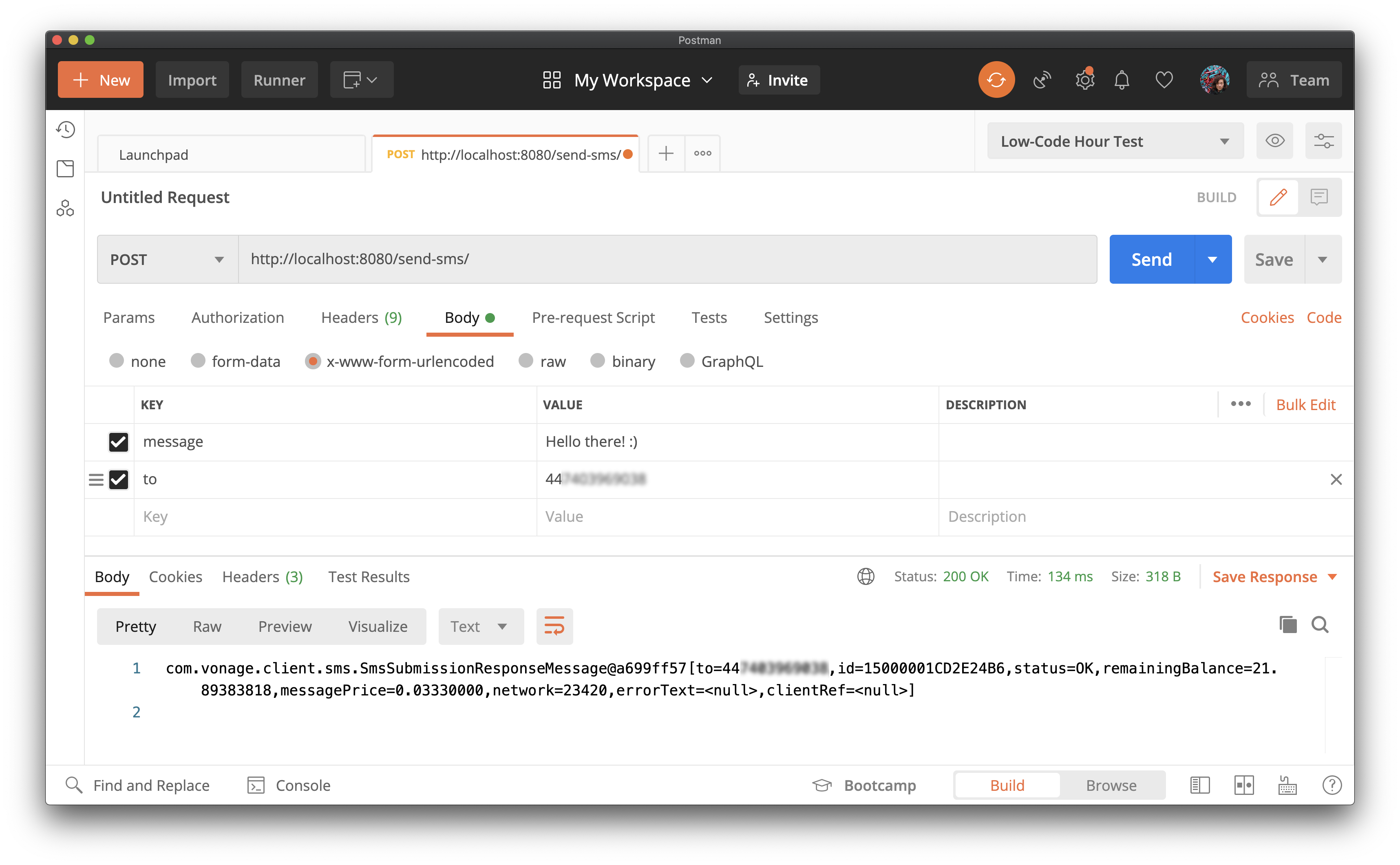 Making a request with Postman