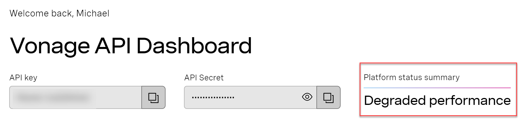 Platform Status Summary Option