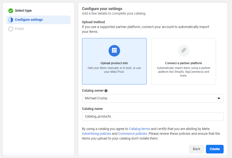 Configure settings