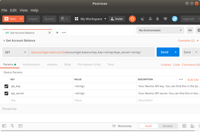 check balance postman