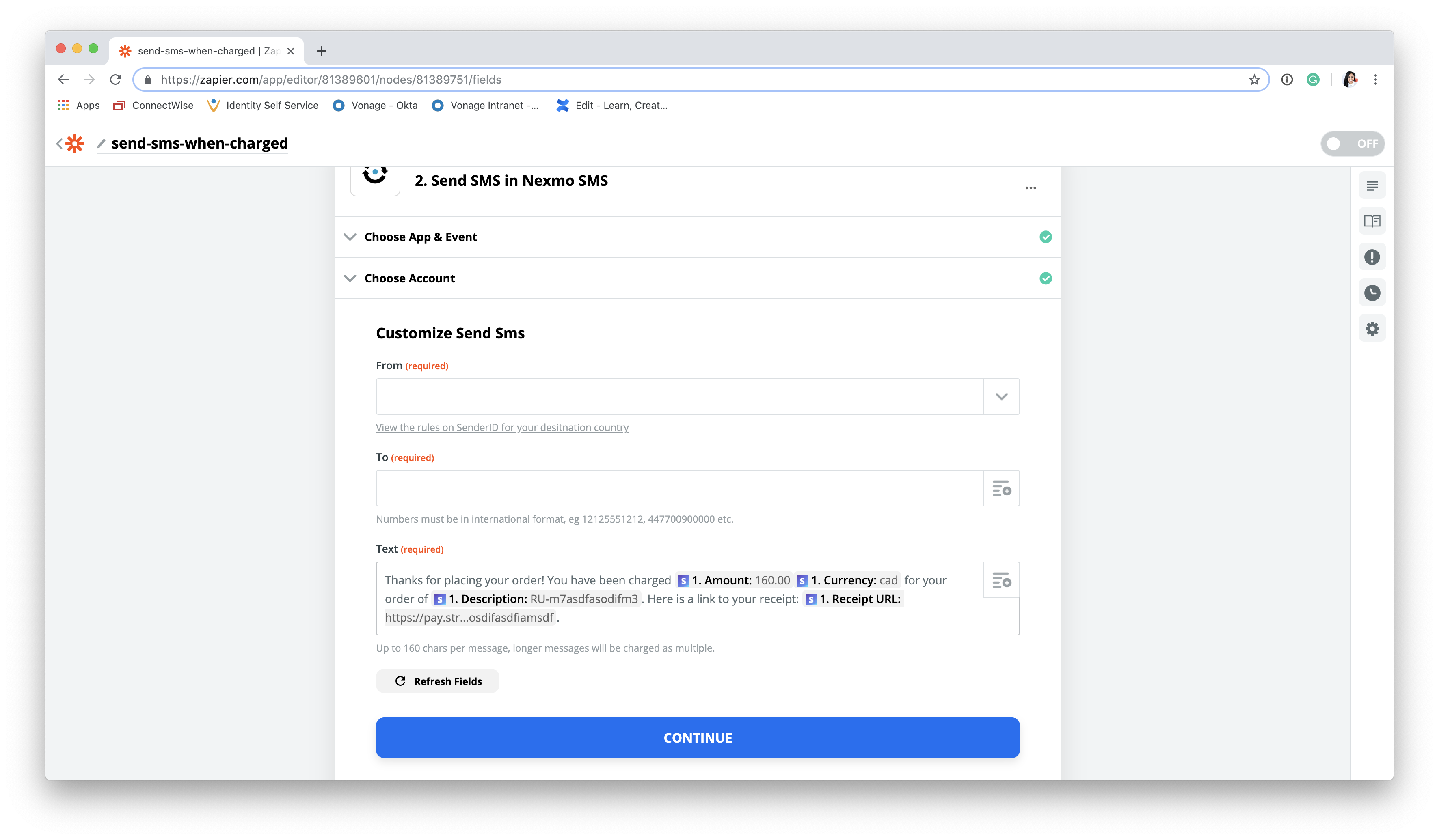 Add a phone number and customize SMS confirmation message