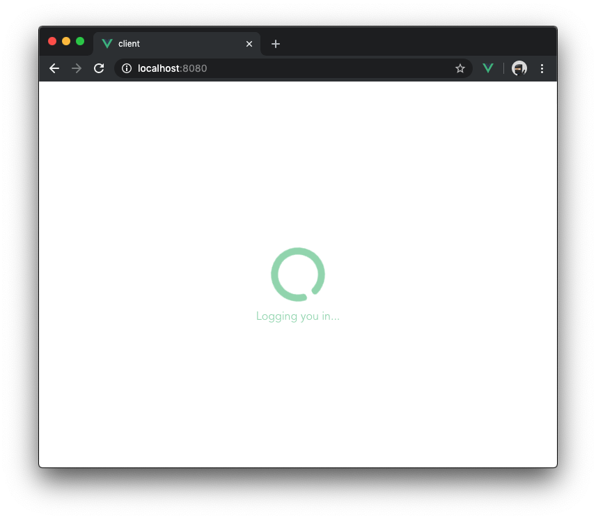 Screenshot of client logging into the Conversation API
