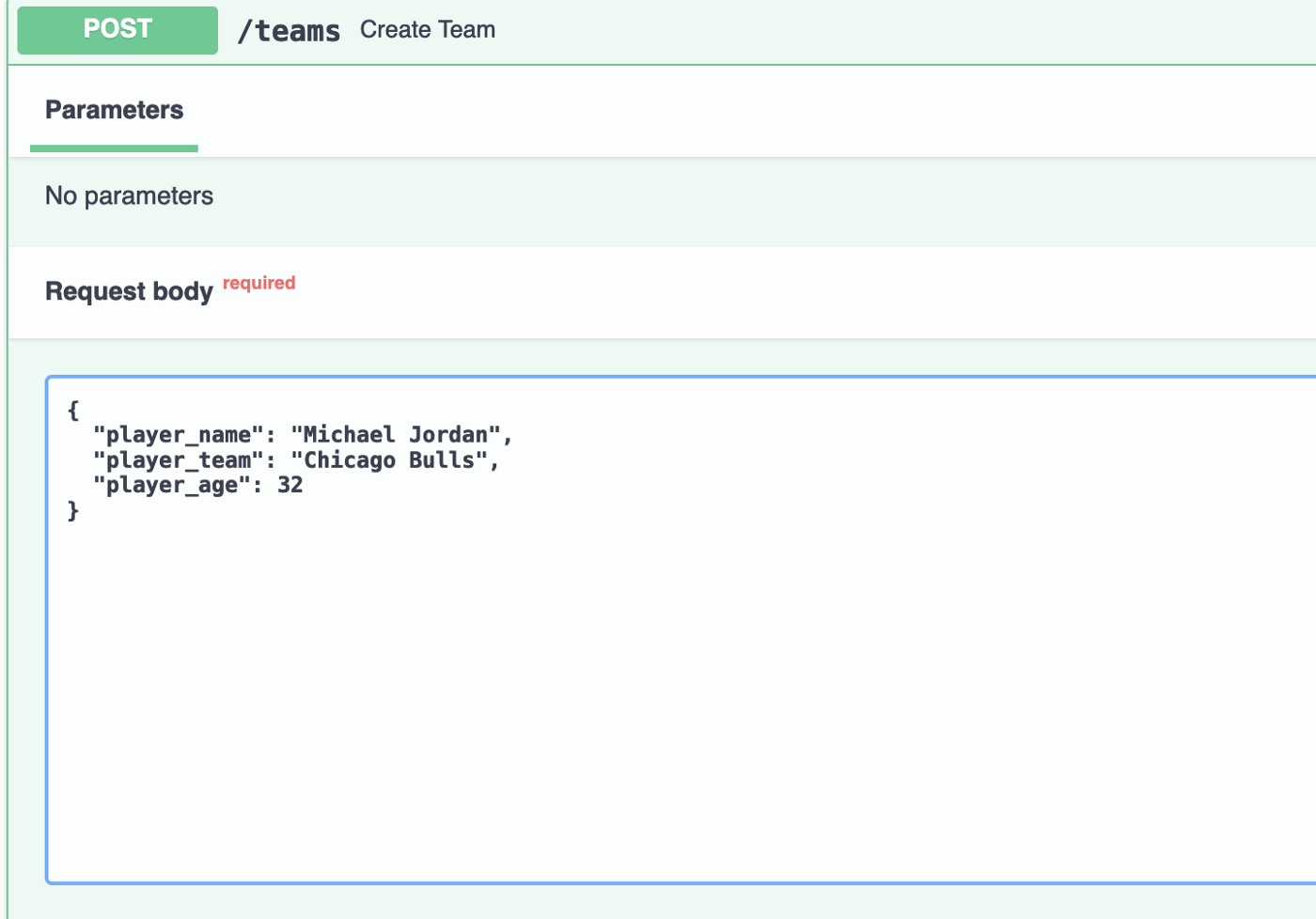 FastAPI Python automatic documentation with Pydantic POST request and request body
