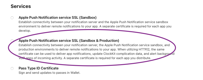 Certificate wizard checkbox