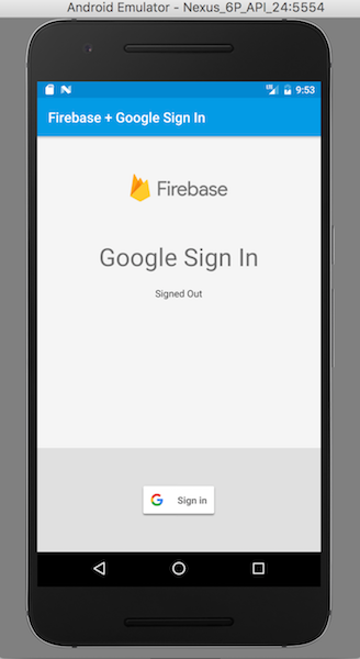 Google Sign In Screen