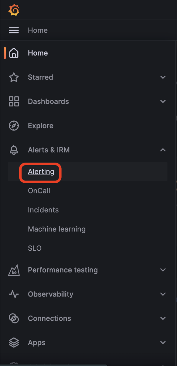 Alerting Menu