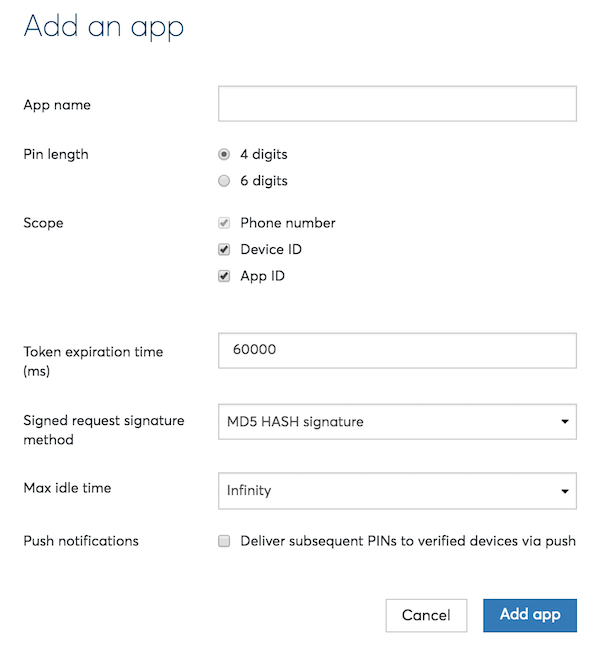 Create Nexmo Application