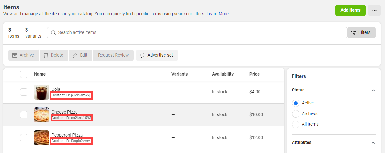 Add a item manually - after