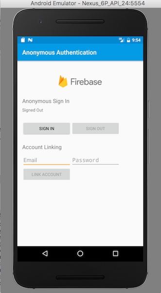 Anonymous Login Screen