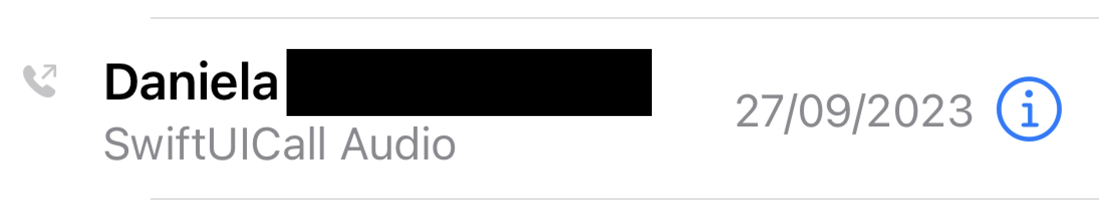 Call log from phone app