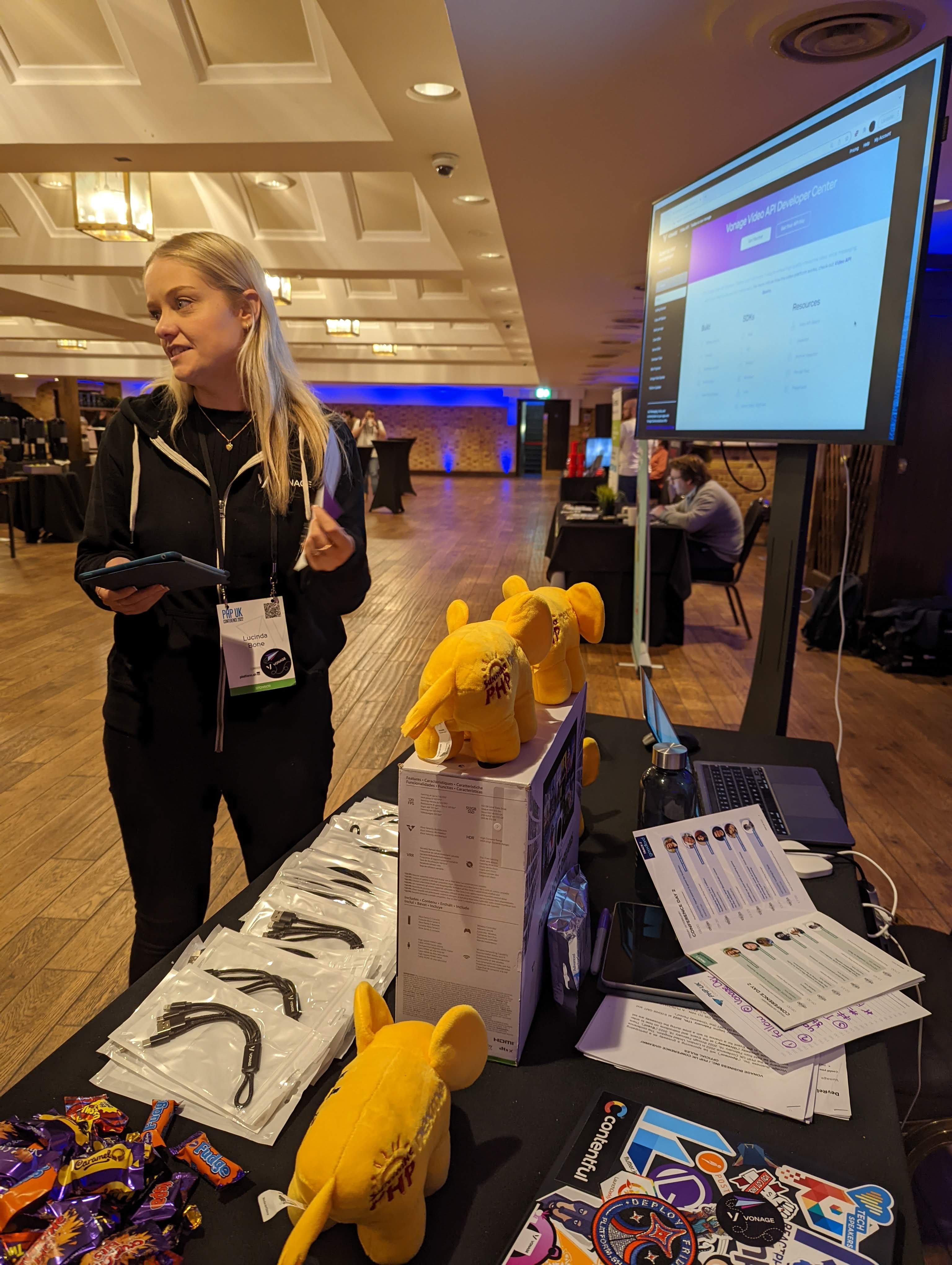 Elephpants, prizes and swag at our conference booth