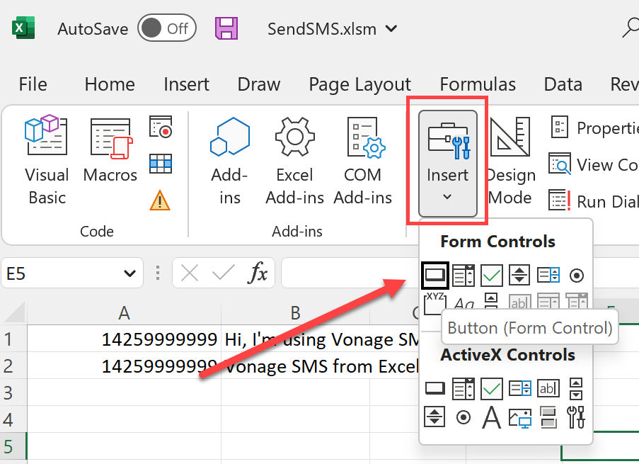 Select VBA Button