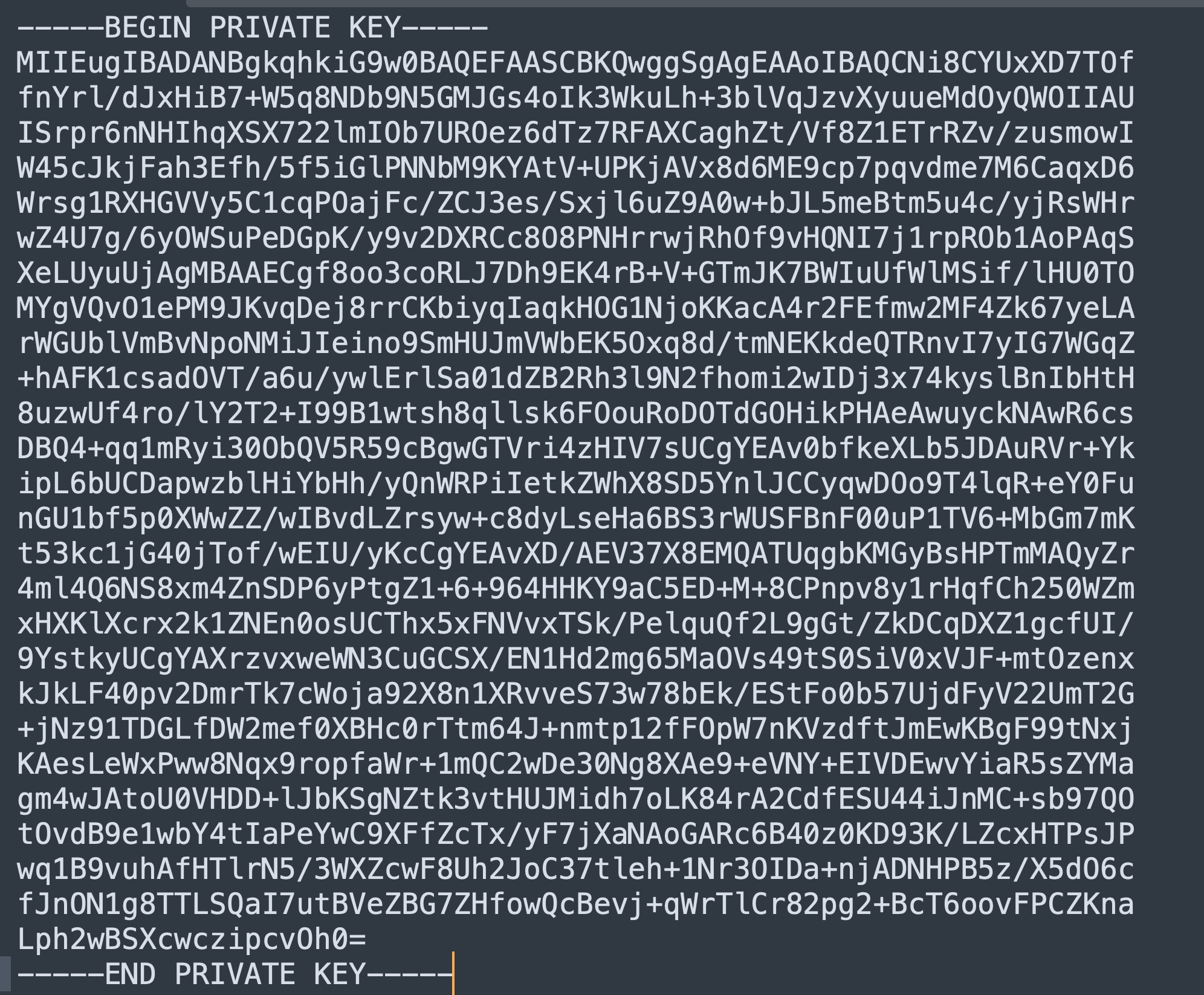 Vonage Private Key Example