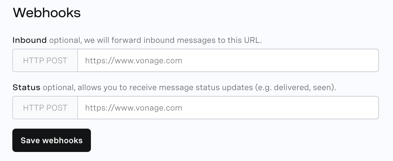 The Webhooks Settings