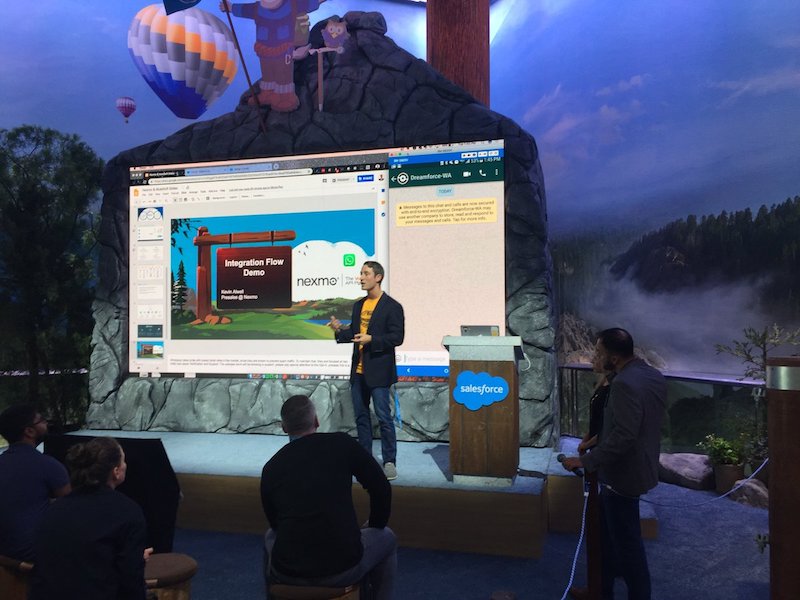 Author at Dreamforce 2018 during my Mulesoft, WhatsApp, Salesforce Demo