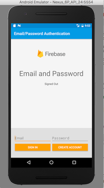 Email Login Screen