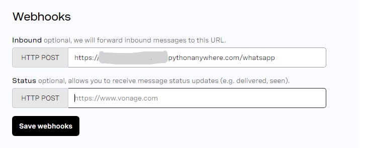 Creating the webhooks to handle WhatsApp messages
