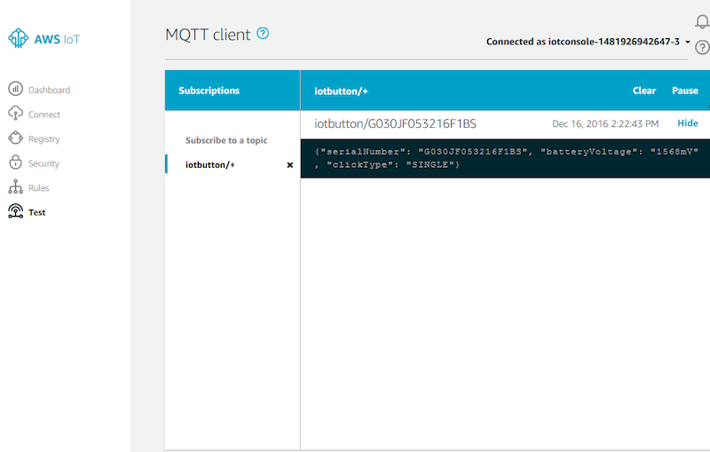 Amazon Dash, AWS IoT