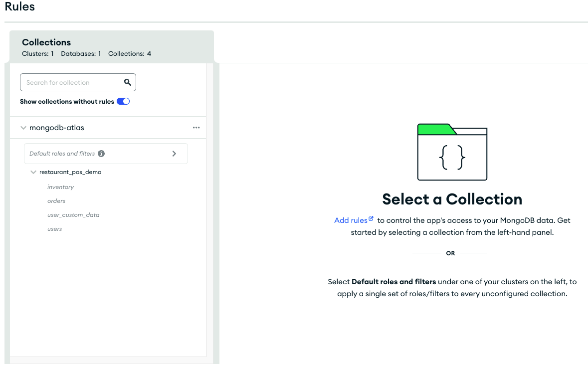 Atlas App Rules configuration